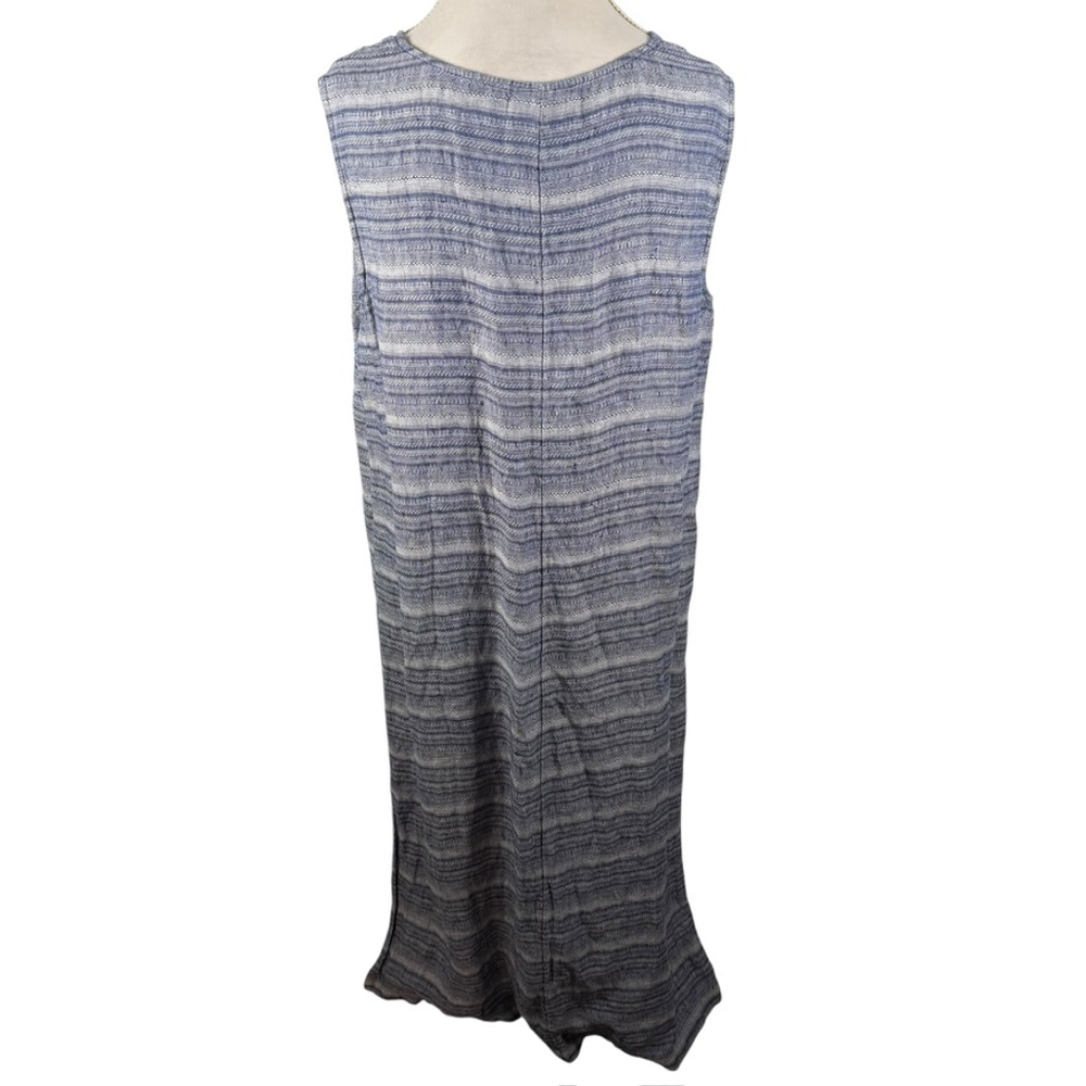 Pure J. Jill Linen Shift Maxi Dress Key-Hole Sleeveless Pocket Sapphire Size XL - Picture 4 of 9